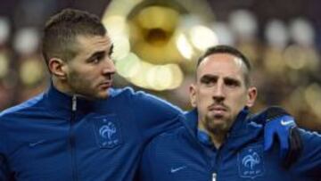 Benzema y Ribery, en un partido con Francia.