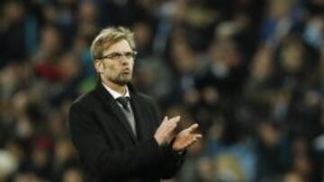 J&uuml;rgen Klopp, entrenador del Liverpool, durante un partido de la Capital One Cup.