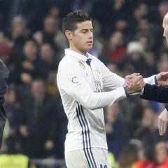 Zidane dejó entrever que James no continuará en el Real Madrid