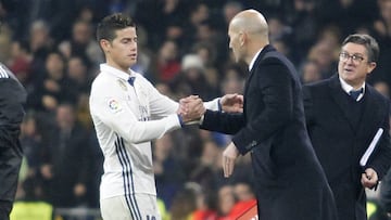 Zidane dejó entrever que James no continuará en el Real Madrid