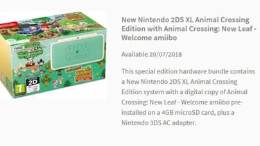 New 2DS XL tendrá edición especial Animal Crossing