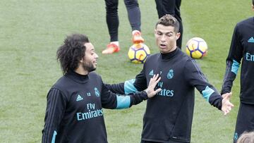 Marcelo y Cristiano, ayer.