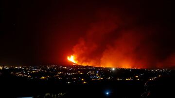 Vista general de la erupción de Cumbre Vieja, en octubre de 2021, desde El Paso.