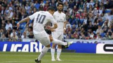 Golazo de tiro libre de James Rodríguez ante el Eibar por la jornada 32 de la Liga BBVA.