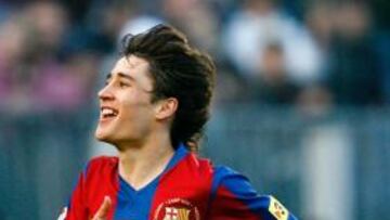 <b>CORAZÓN BLAUGRANA. </b>Bojan Krkic celebra su segundo tanto al Valladolid, el que cerró la goleada del domingo.