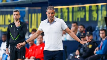 Garitano en el encuentro de hoy frente al Sporting en el Nuevo Mirandilla.