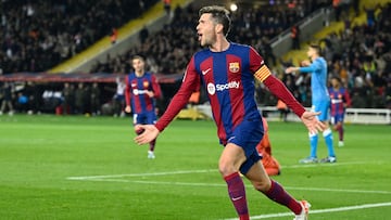 Sergi Roberto celebra su gol contra el Almería.