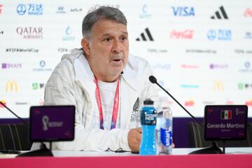 DOHA, QATAR - NOVEMBER 21: Gerardo Martino, Head Coach of Mexico, speaks during the Mexico match day -1 Press Conference at Main Media Center on November 21, 2022 in Doha, Qatar. (Photo by Michael Regan - FIFA/FIFA via Getty Images)