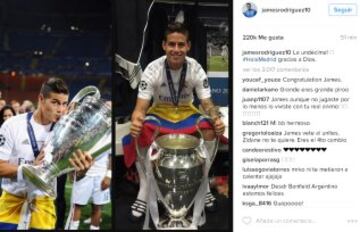 La celebración de los jugadores del Real Madrid en las redes sociales