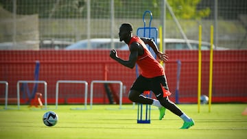 Lago Junior, en un entrenamiento con el Mallorca.