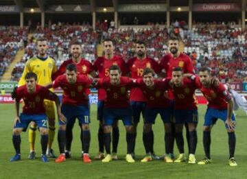 El once inicial de España. 