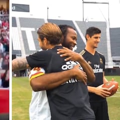 La estrella de la NFL que corrió San Fermín reaparece: ojo a su saludo con Ramos