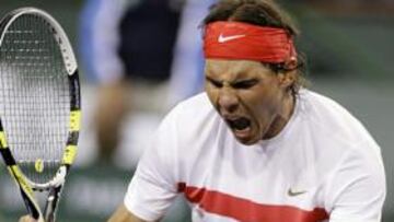 Rafa Nadal celebró con rabia su clasificación para las semifinales del torneo tras derrotar al checho Tomas Berdych en dos sets por 6-4 y 7-6.