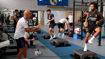 Pintus, con Marcelo, durante la pretemporada blanca.