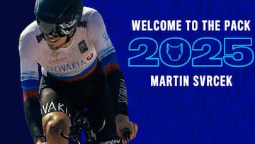 Cartel promocional con el que el equipo Deceuninck Quick-Step ha anunciado el fichaje del joven ciclista eslovaco Martin Svrcek.