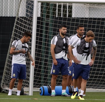 Barcelona 05 Junio 2018, Espaa
Entrenamiento de la Seleccion Argentina en el predio del Barcelona, Joan Gamper.
LANZINI, AGUERO Y BIGLIA
Foto Ortiz Gustavo
