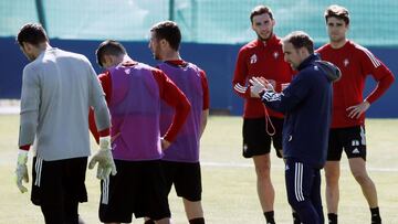 Entrenamiento previo al partido del próximo domingo en el Estadio de El Sadar ante el Elche