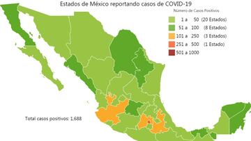 Mapa y casos de coronavirus en México por estados hoy 4 de abril