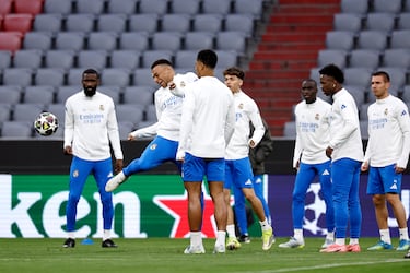 El Real Madrid entrenó en el Allianz Arena antes de su partido contra el Bayern.