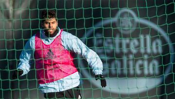 Araujo, durante un entrenamiento en A Madroa.