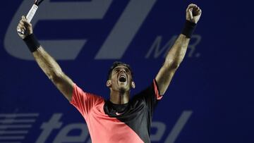 Juan Mart&iacute;n del Potro celebra su victoria en el Abierto Mexicano de Tenis