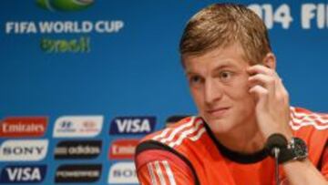 Toni Kroos durante la rueda de prensa.