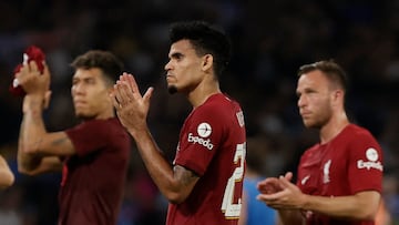 Luis Díaz en un partido de Liverpool en la Champions League.