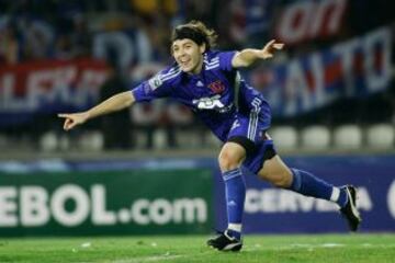 José Rojas celebra su gol ante Aurora de Bolivia. Fue el 4 de marzo de 2009, en el triunfo 3-0 por Copa Libertadores.
