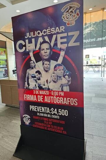 Anuncio firma de autógrafos de Julio César Chávez en Guadalajara