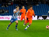David Mella, en el partido del Deportivo ante la Real Sociedad.