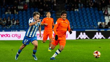 David Mella, en el partido del Deportivo ante la Real Sociedad.