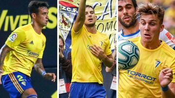 Nano Mesa, Marcos Mauro e Iván Alejo, del Cádiz.