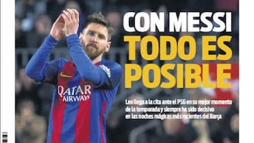 Portada del Diario Sport del día 6 de marzo de 2017.