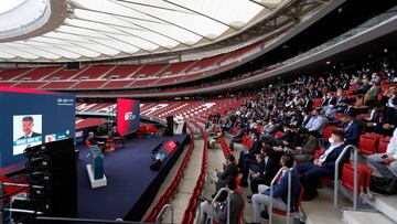 Miguel Ángel Gil Marín, en el World Football Summit de 2021 en el Metropolitano.