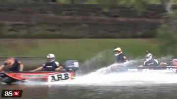 F1 dinghy race: Ricciardo and Verstappen warm up on water