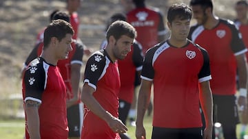 Miku, Trashorras y Piti, tres de los treintañeros del Rayo Vallecano.