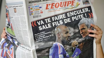 Anelka y Domenech en la portada de L&#039;Equipe