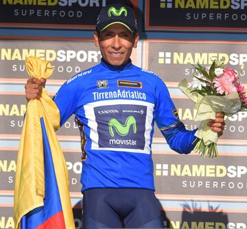 Tirreno Adriático - 14 de marzo de 2017. Nairo obtuvo la victoria en la etapa 4 y se impuso en la competencia. 