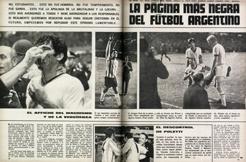 El 22 de octubre de 1969 se disputó en La Bombonera el que es considerado el partido más violento de la historia. Estudiantes y Milán se citaron para la vuelta de la final de la Intercontinental, tras el 3-0 de San Siro. Ganó Estudiantes pero el partido acabó en una reyerta, con heridos y tres jugadores argentinos detenidos. Néstor Combin, jugador del Milán que acabó con la nariz y el pómulo rotos, recuerda aquel triste episodio.
