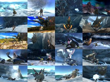 Monster Hunter 4, mosaico de pantallazos
