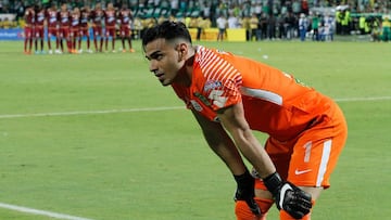 Fernando Monetti, arquero de Atlético Nacional en la final de la Liga Águila I-2018 ante Deportes Tolima