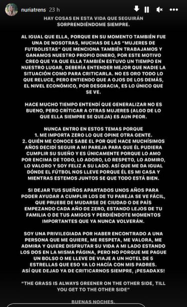 Carla Barber, criticada por sus palabras contra las ¡°mujeres de futbolistas¡±