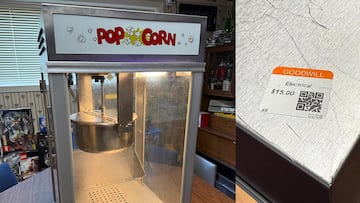 La máquina de palomitas y su increíble precio.
