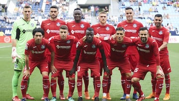 Última alineación del Getafe en Liga, en Málaga.
