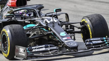 Hamilton durante la carrera del GP de España en Montmeló.