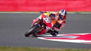Dani Pedrosa, durante los libres de Silverstone.