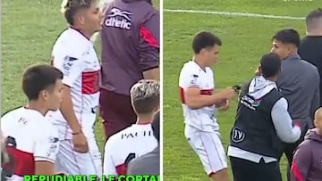 ¡Nunca se había visto esto! Atentos a lo que hace un jugador al periodista de campo en plena tangana