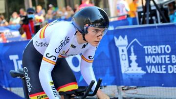 Ra&uacute;l Garc&iacute;a Pierna, ciclista espa&ntilde;ol, en el Europeo de Trento.