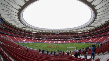 Panorámica del Wanda Metropolitano, escenario del Atlético-Rayo del nuevo año. Y el deseo de una nueva Liga para los del Cholo, que viven su peor momento.