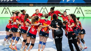 La selección júnior celebrando el pase a la final ante Austria.